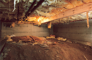 Before view of dirt Crawl Space in Reno