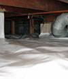 A Incline Village crawl space moisture system with a low ceiling